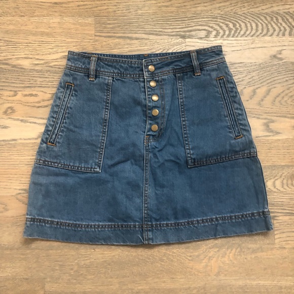 Free People denim Mini Skirt - Picture 1 of 4